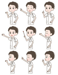 看護師　表情セット