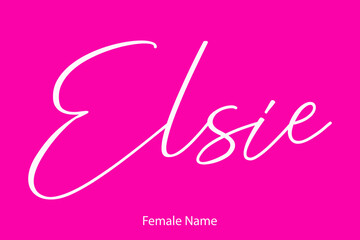 Elsie Female Name - in Stylish Lettering Cursive Typography Text