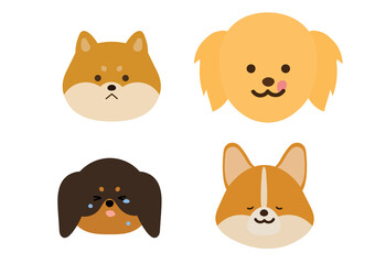 犬の表情イラストセット
