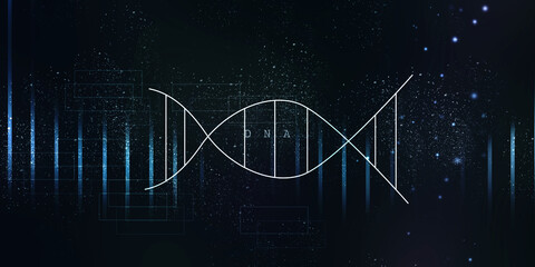 2d render of dna structure, abstract background
