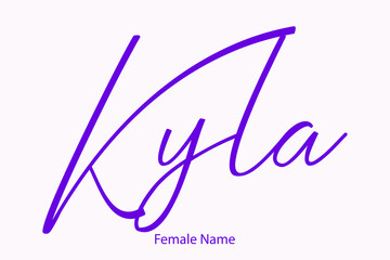 Kyla Female name - in Stylish Lettering Cursive Typography Purple Color Text