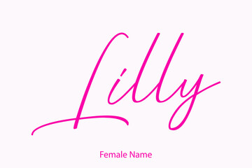 Lilly Female name - Beautiful Handwritten Lettering  Modern Calligraphy Text