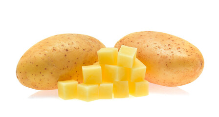 Potatoes isolated on white background.