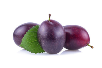 prune or plum isolated on a white background.