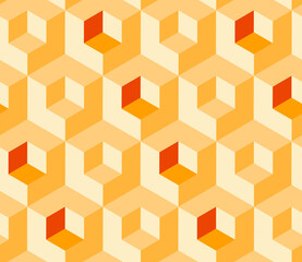 stairs cubes seamless pattrern tile in orange shades