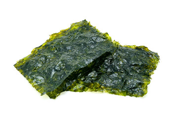 Dried seaweed isolated on the white background.