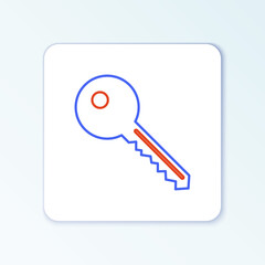 Line Key icon isolated on white background. Colorful outline concept. Vector.