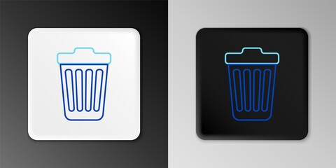 Line Trash can icon isolated on grey background. Garbage bin sign. Colorful outline concept. Vector.
