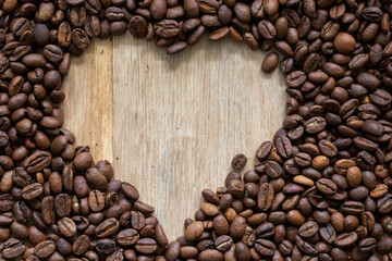 Heart shaped coffee beans, Coffee Concept