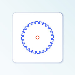 Line Circular saw blade icon isolated on white background. Saw wheel. Colorful outline concept. Vector.