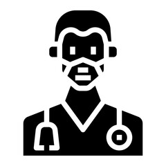 Doctor icon for webpage, application, card, printing, social media, posts etc.