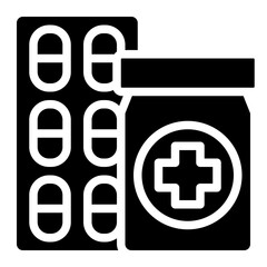 Drug icon for webpage, application, card, printing, social media, posts etc.