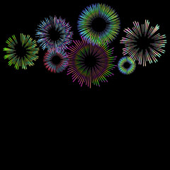 fireworks Explosion background . Vector Illustration . Starburst
 round Logo . Circular Design element . Abstract Geometric star rays . Sunburst .