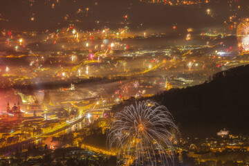 New year's eve above Salzburg seen from the Gaisberg, Austria, 2019