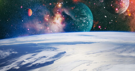Stellar nebula and cosmic dust, cosmic gas clusters and constellations in deep space. Ideal for a...
