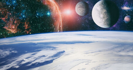 Stellar nebula and cosmic dust, cosmic gas clusters and constellations in deep space. Ideal for a...