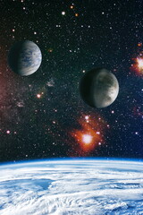 planets, stars and galaxies in outer space showing the beauty of space exploration. Elements furnished by NASA © Maximusdn