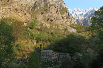 Landscape on the Cares route, in the Picos de Europa, in Leon, Spain