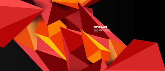 3d low poly abstract shape background vector illustration