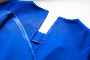 
Blue dress with a zipper. The neck is overcast with overlock. The hem is finished with a satin...