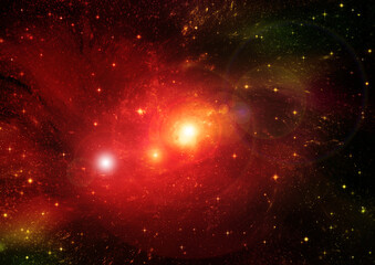 galaxy in a free space. 3D rendering