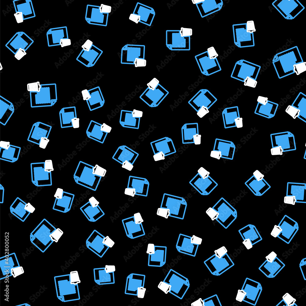 Aufkleber line delete file document icon isolated seamless pattern on black background. paper sheet with recyc