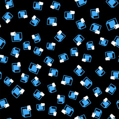 Line Delete file document icon isolated seamless pattern on black background. Paper sheet with recycle bin sign. Rejected document icon. Cross on paper. Vector.