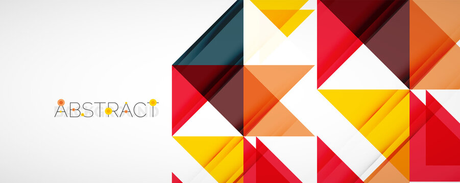 Geometric Abstract Background. Techno Color Triangle Shapes. Vector Illustration For Covers, Banners, Flyers And Posters And Other Designs