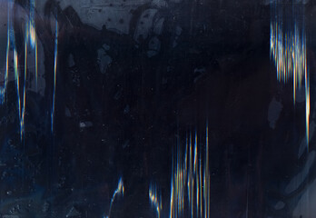 Glitch overlay. Digital noise. Dark stained screen surface with dust scratches pattern. Weathered...