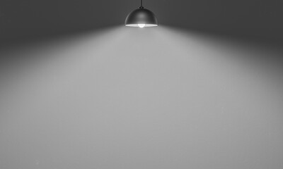 3D rendered ceiling lamp with cement wall background