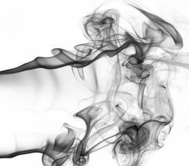 Abstract black transparent smoke swirl