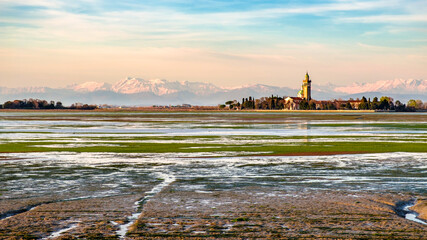 Sanctuary of Barbana in the lagoon of Grado, Italy © zakaz86