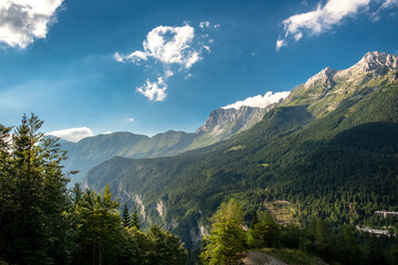 Fototapeta na wymiar The Montasio group in the Julian Alps
