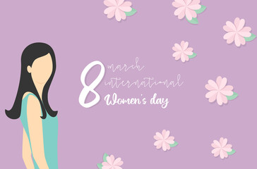 International women’s day card design (March 8). Women’s power.