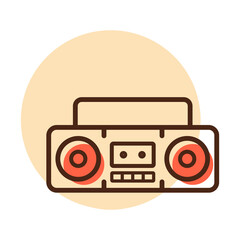 Boombox cassette stereo recorder vector icon