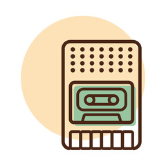 Vintage audio tape recorder vector icon