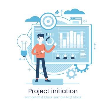 Project life cycle concept. Business analysis. Initiating and closing a project. Terms of implementation of projects. Drawing up documentation. Abstract metaphor.