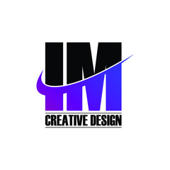 Letter IM simple logo design vector