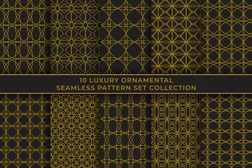 luxury islamic style seamless pattern set collection vector graphic