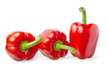 Paprika. Red bell pepper. Isolated on a white background.
