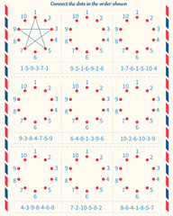  Worksheet for children. Connect the dots in the order shown
