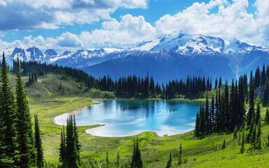 lake and mountains 