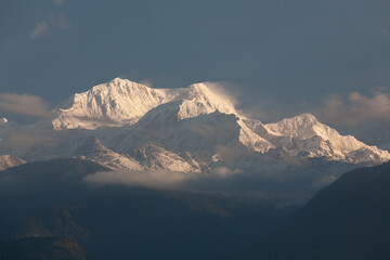 Kangchendzönga-Berg. Sonnenaufgang im Himalaya-Gebirge