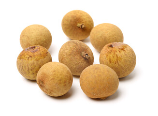 longan - exotic fruit on white background