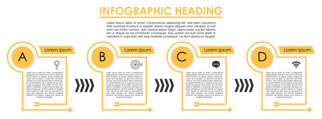 Yellow-Black tone infographic template for smart presentation