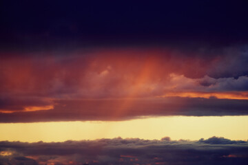 Fototapeta na wymiar sky at sunset with rain showers
