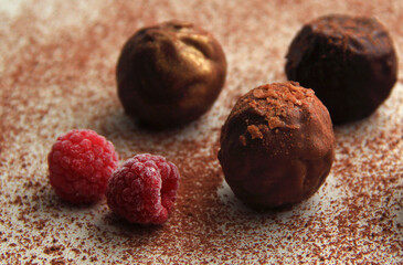 a gentle milk truffle handmade chocolates with raspberries
