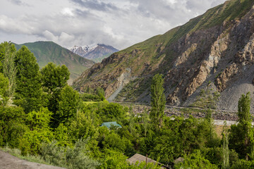 River Panj (Pyandzh) valley between Tajikistan and Afghanistan