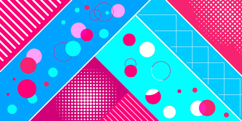 Colored modern background in the style of the social network. Digital background. Stream cover. Social media concept. Pop art style. Vector illustration. - obrazy, fototapety, plakaty
