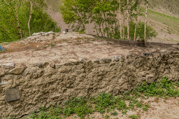 House in Jizeu (Jizev or Jisev) village in Pamir mountains, Tajikistan